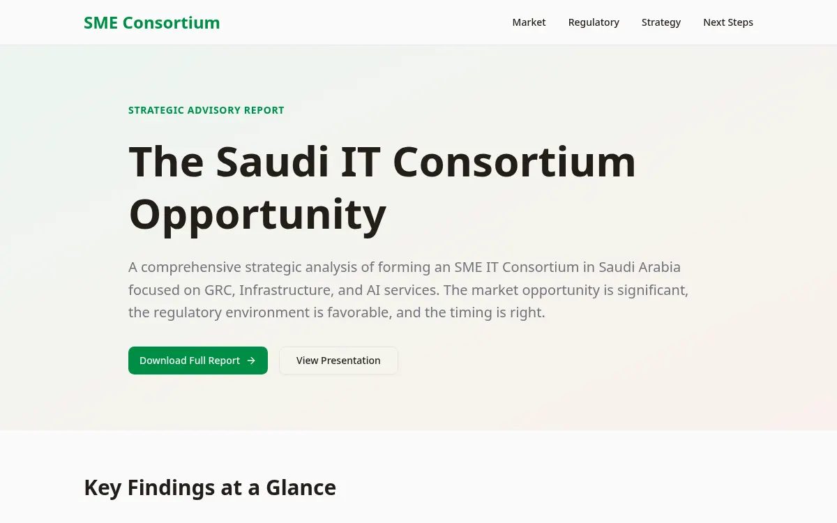 The Saudi IT Consortium Opportunity